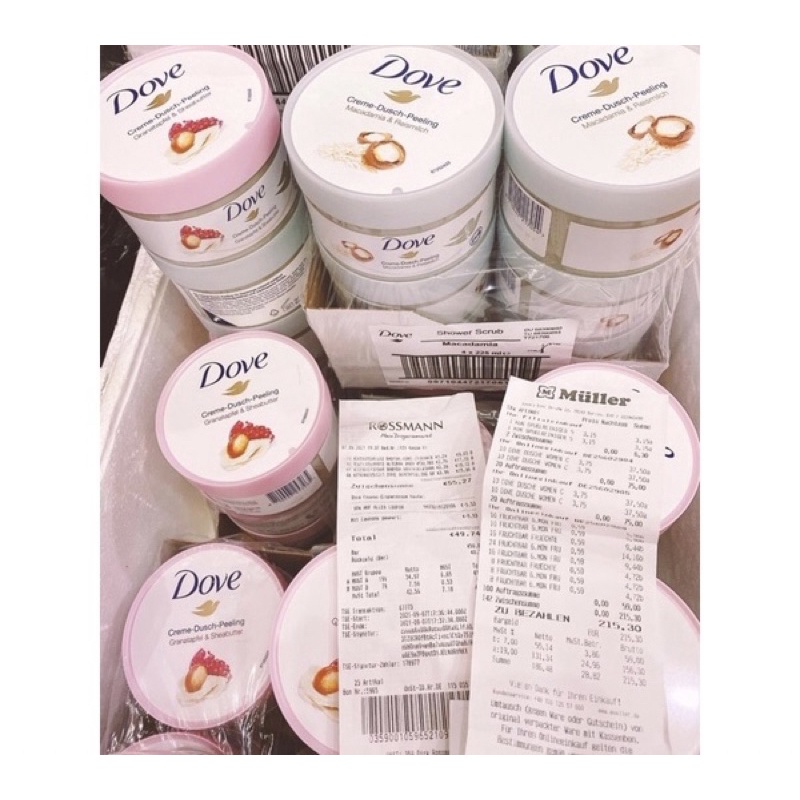 Tẩy Da Chết Body Dove Đức 225ml Tẩy tế bào chết toàn thân DOVE Exfoliating Body