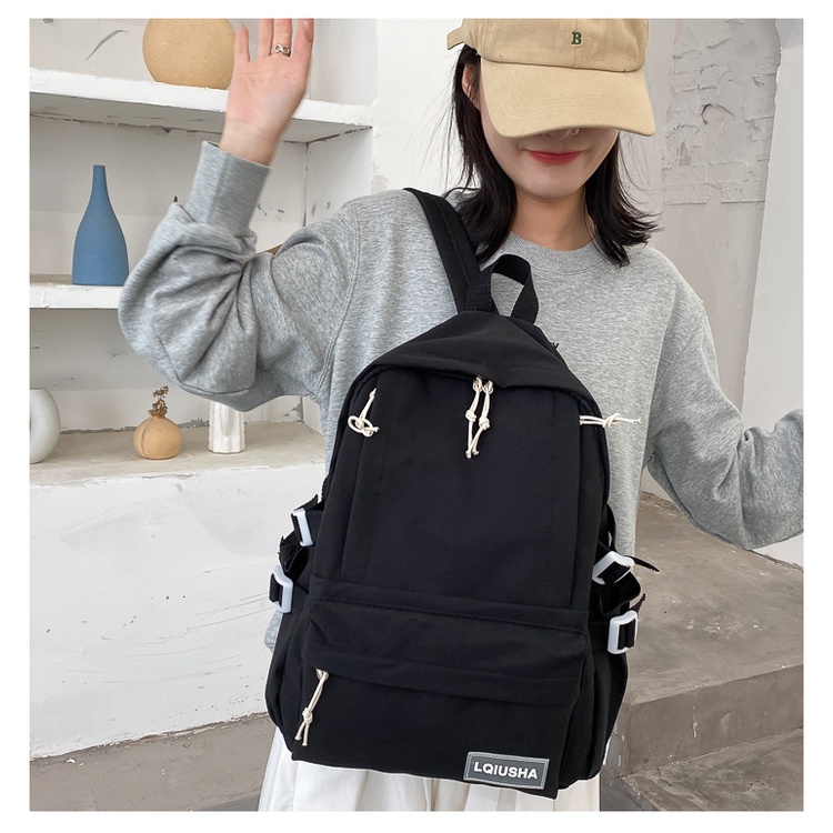 Balo JASMIN NOIR vải canvas cỡ lớn thiết kế đơn giản thời trang đi học/ du lịch dành cho nữ