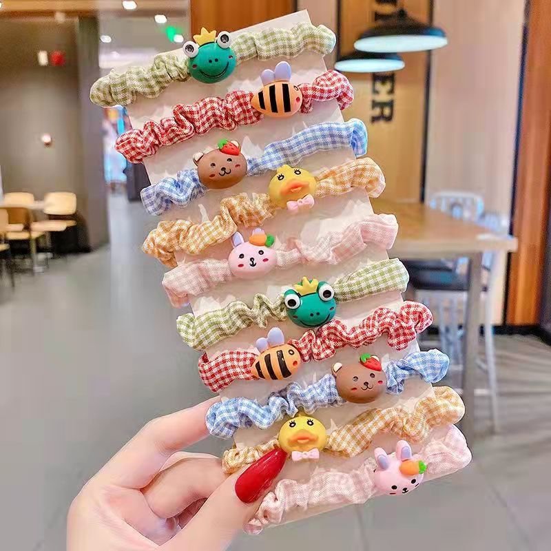 Dây buộc tóc Vải nhúng icon Scrunchies xinh xắn nhiều màu sắc hoạ tiết-146