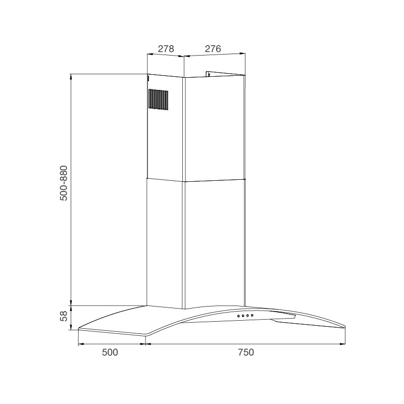 [FREESHIP HCM] Máy Hút Mùi Áp Tường Malloca MC 750E - Công Suất Hút 750 m3/h - Ngang 75cm