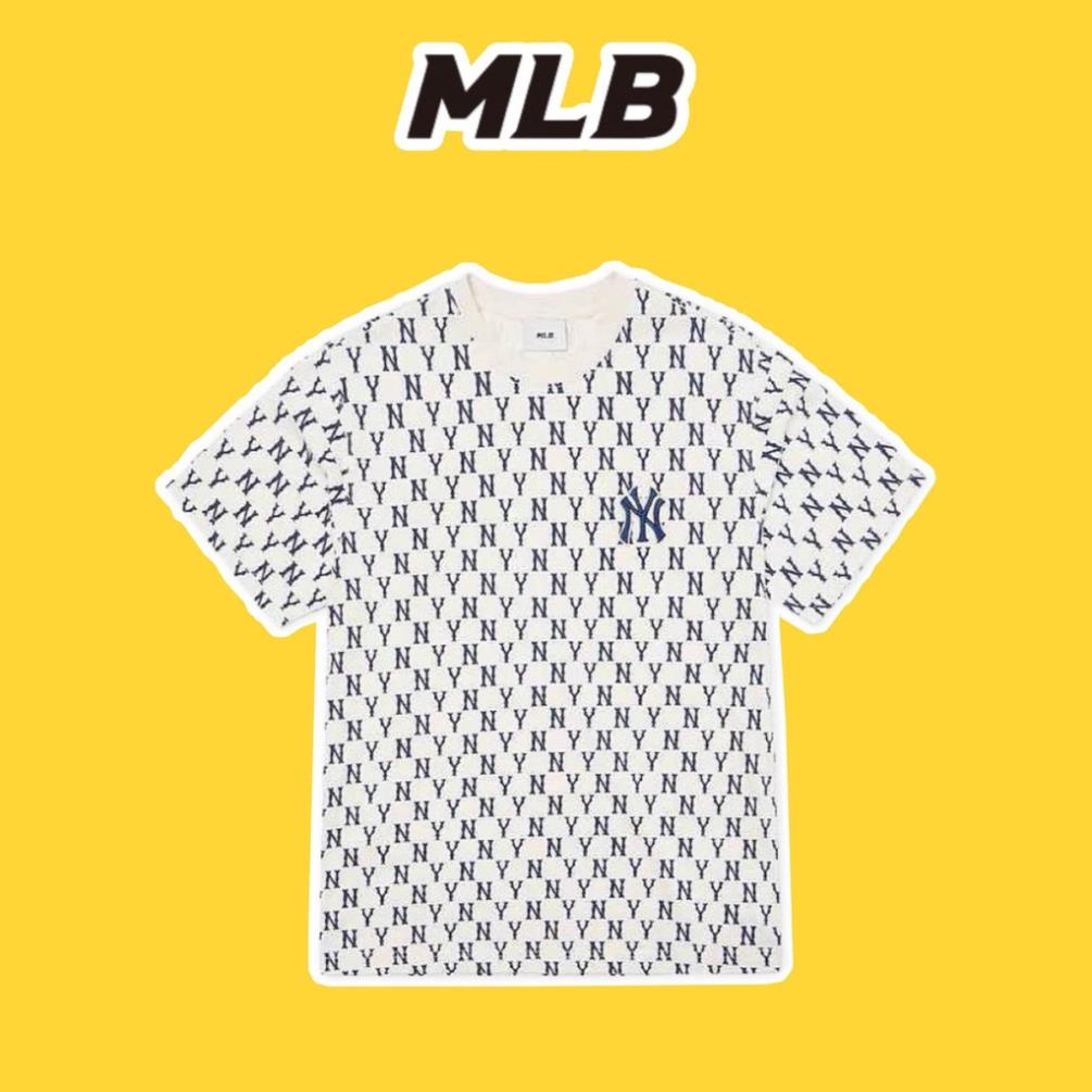 Áo thun NY MLB unisex nam nữ in hình Monogram Mega-Logo cá tính