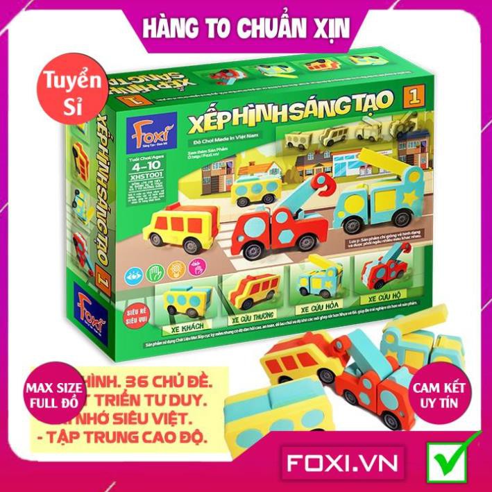 [FREESHIP HÀNG ĐẸP] Xếp hình sáng tạo Foxi-Đồ chơi trẻ em-lắp ráp thông minh-tăng tư duy hình học-tập trung cao độ