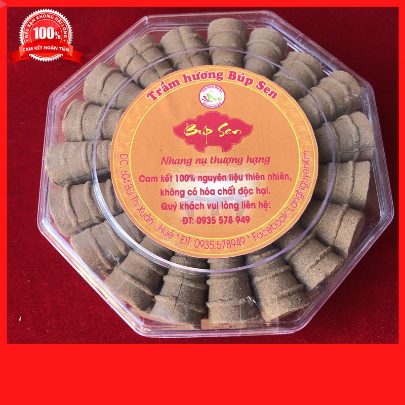 [Hương Nụ Sạch] Hương Nụ Trầm Sạch Búp Sen Huế dùng lư xông hộp 40 viên cao cấp - Hương Trầm Sạch Búp Sen