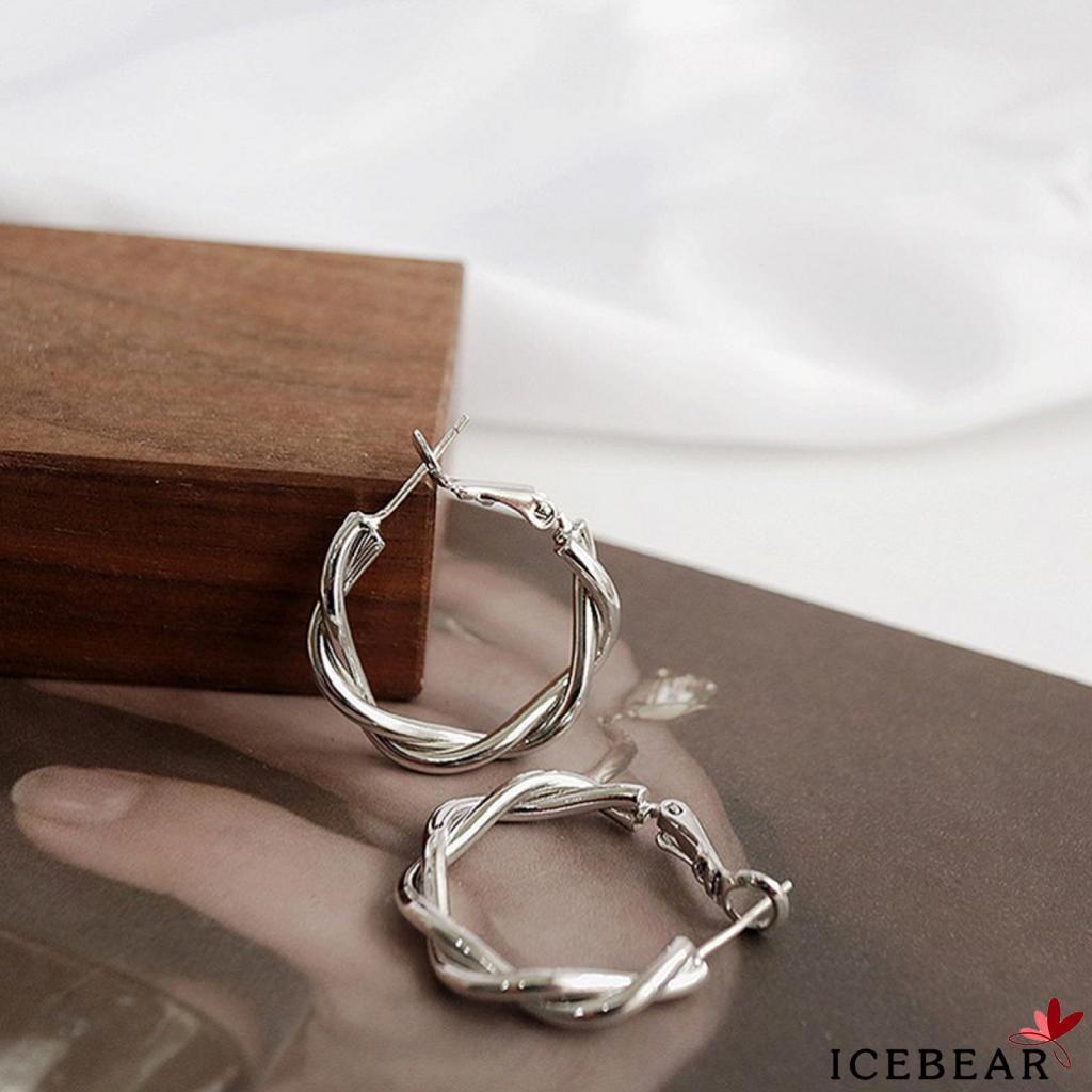 Khuyên tai nữ thiết kế xoắn đơn giản thời trang