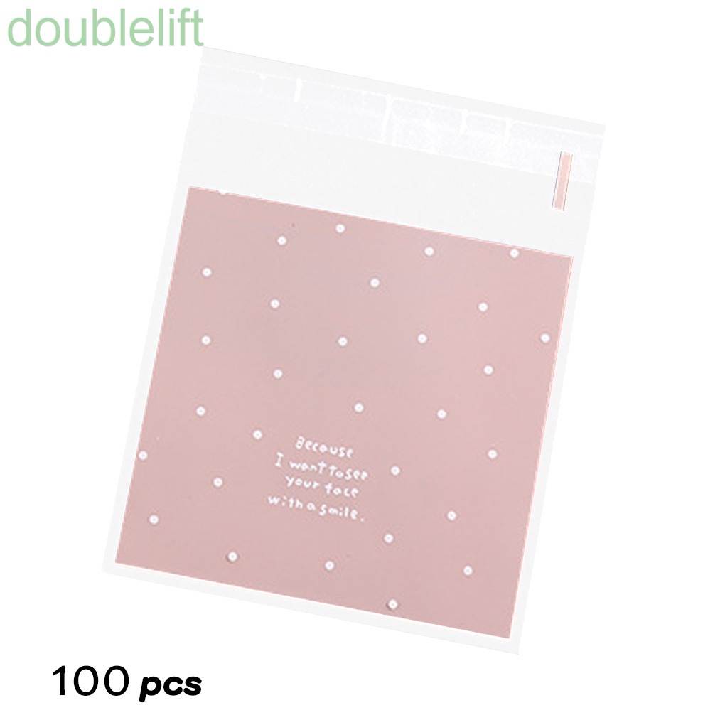 Set 100 túi nhựa đựng bánh quy tự dính tiện dụng