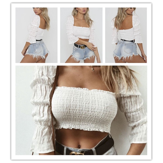 Áo hai dây trễ vai nhún bèo phong cách quyến rũ dành cho nữ