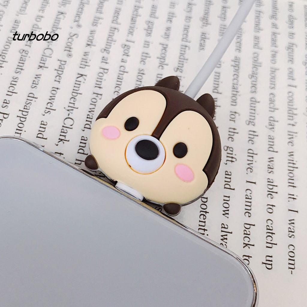 Đầu bảo vệ cáp sạc hình động vật dễ thương chất liệu silicon cho Iphone