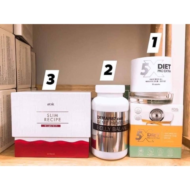 COMBO GIẢM CÂN SLIM RECIPE, GIẢM CÂN X5 PRO, THẢI MỠ BỤNG BELLY