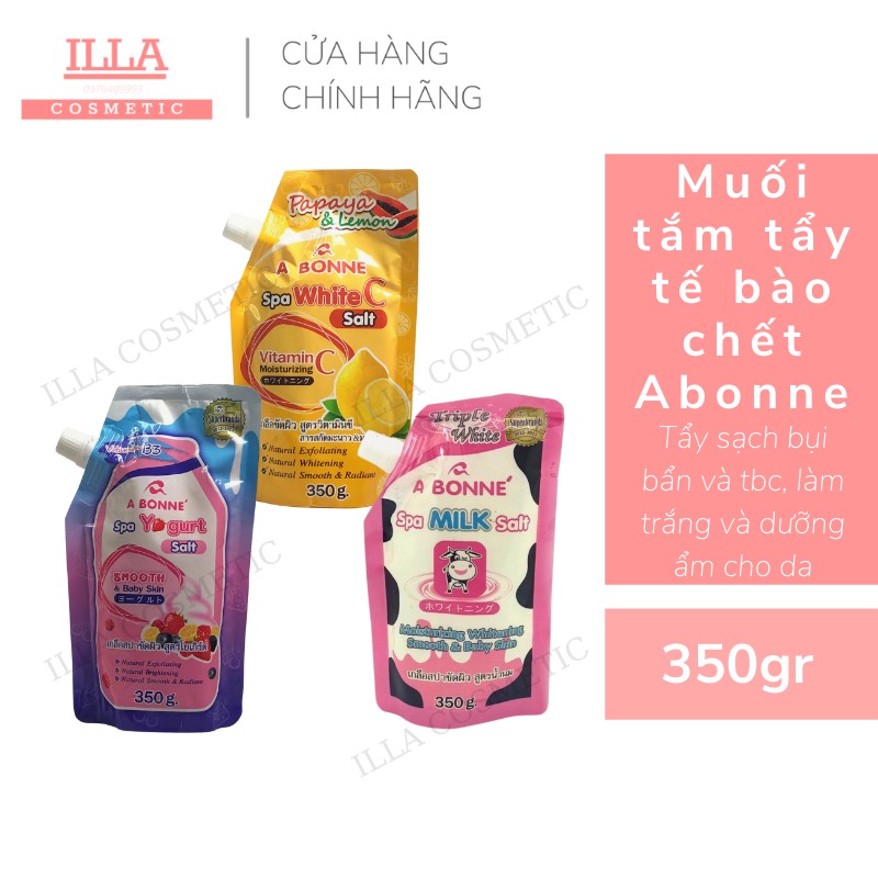 Muối Tắm Con Bò Thái Lan Muối Tắm Sữa Bò Tẩy Tế Bào Chết A Bonne Spa Milk Salt Muối Vitamin C Muối Tắm Sữa Chua Túi 350g