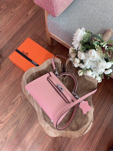 Túi Hm kelly mini màu hồng phấn