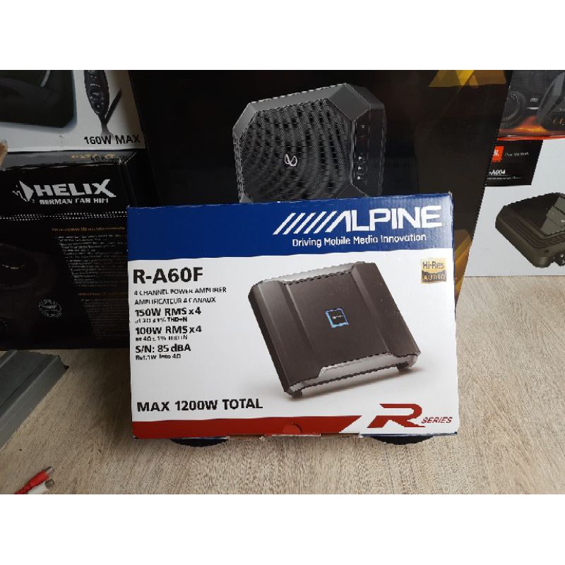 Amply ôtô Alpine R-A60F 4 Kênh chuẩn Hi Res Chính Hãng. Miễn phí Lắp Đặt