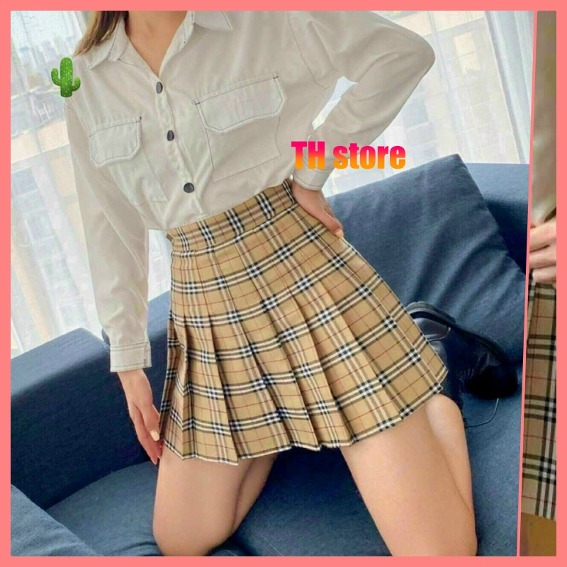 [MÃ TH6 GIẢM 20% TỐI ĐA 30K ĐƠN 500K] Chân váy Tenis caro ngắn xếp ly Tenis Hàn Quốc