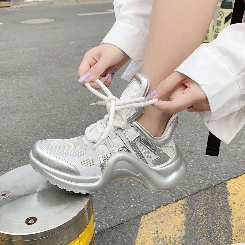 Giày Thể Thao Nữ Snaeker Độn Đế Cong VL 6,5cm , hàng nội địa Qccc