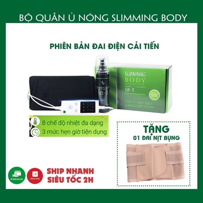 Đai Nóng Cải Tiến Tan Mỡ Slimming Body 2, Đai Nịt Quấn Nóng Thải Mỡ Thừa, Thon Gọn Eo tặng kèm gen dán