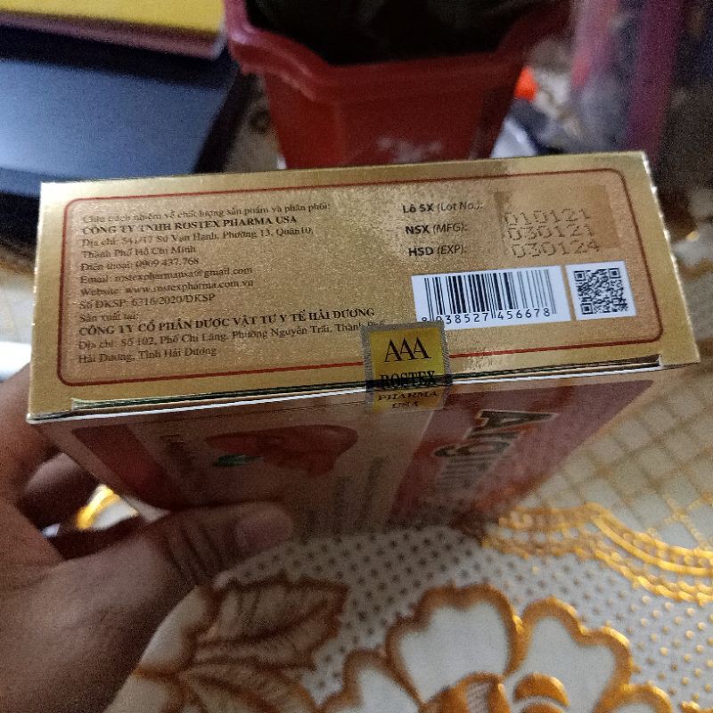 Viên uống bổ gan Arginin Gold giải độc gan, hạ men gan - Hộp 30 viên thành phần