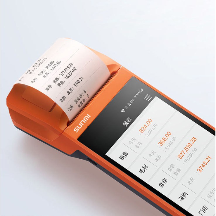 Máy Pos Sunmi V1s in đơn giao hàng grap, shopee, baemin tặng kèm phần mềm trọn đời