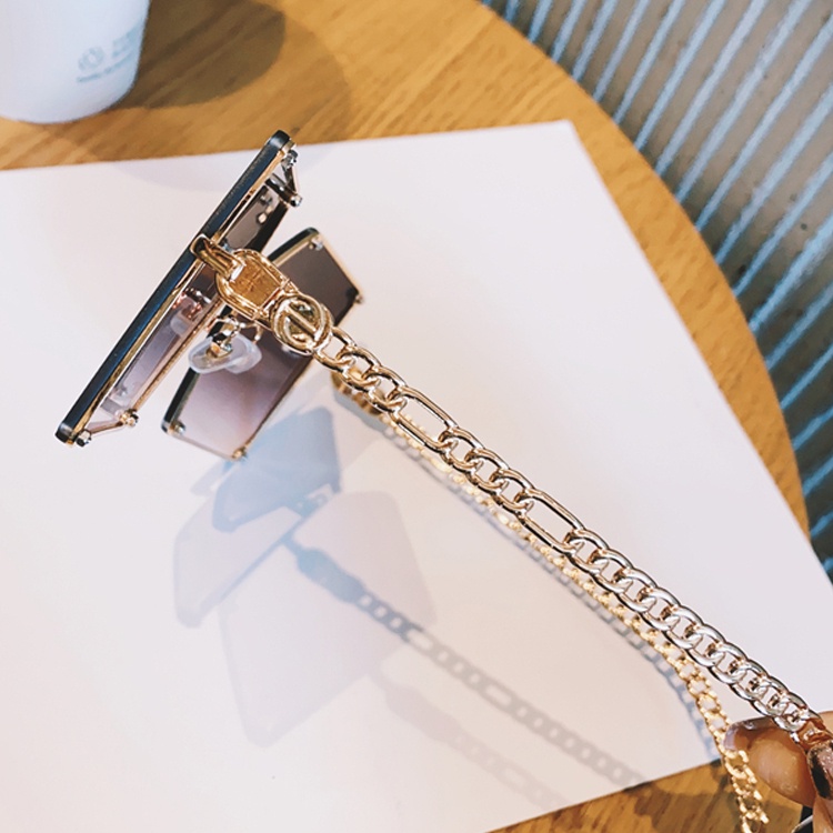 Kính Mát Gọng Vuông Kim Loại Thời Trang Cho Nam Nữ