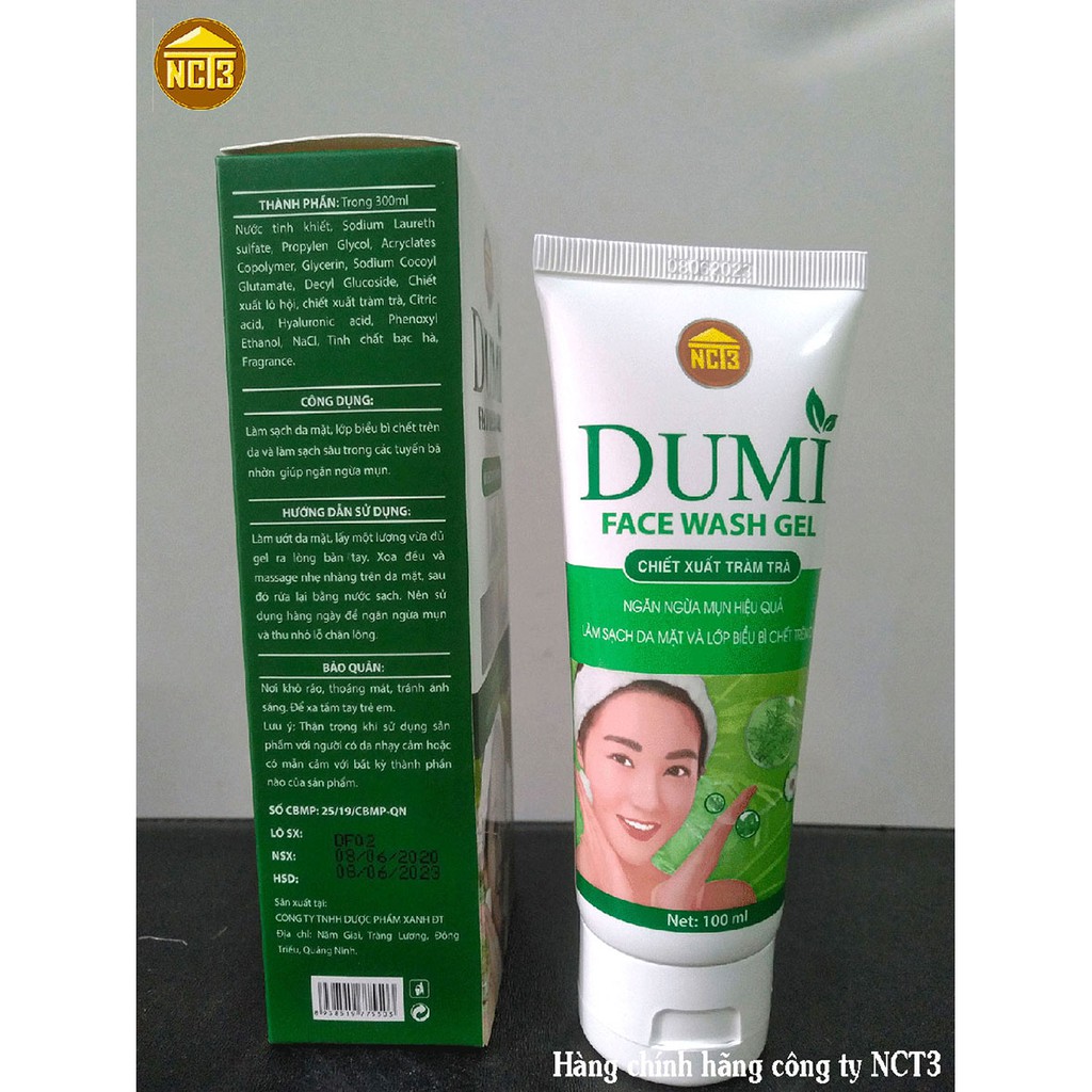Sữa Rửa Mặt Thảo Dược DUMI Dạng Gel ( 100ml ) ( Hàng chính hãng công ty NCT3 ) | BigBuy360 - bigbuy360.vn