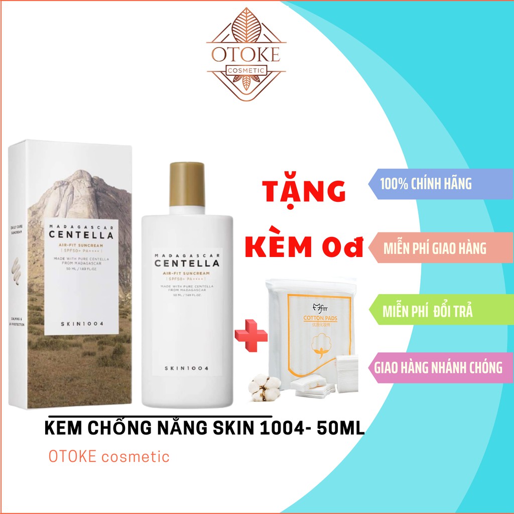 Kem Chống Nắng Cho Da Nhạy Cảm Chiết Xuất Rau Má Skin 1004 Madagascar Centella Air-fit Suncream SPF50+ PA++++ 50ml