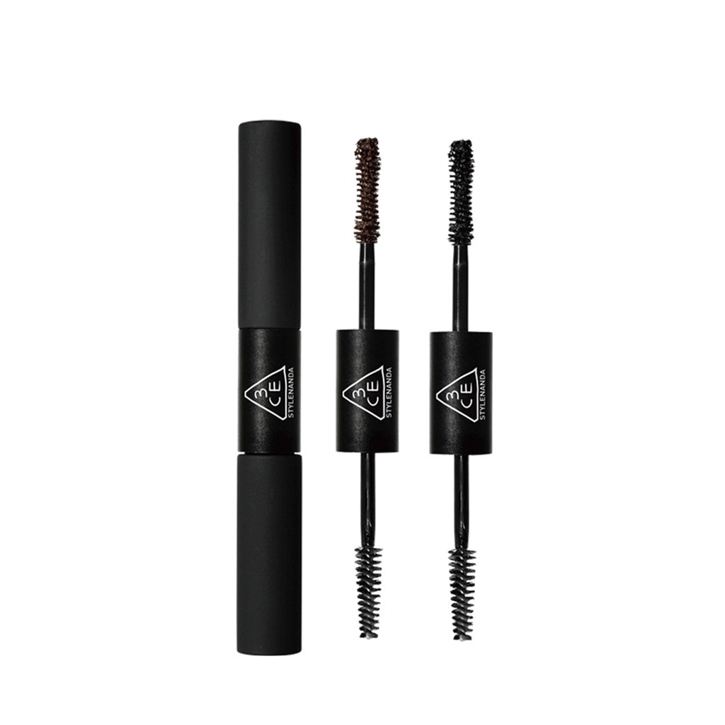 Mascara 3CE Hai Đầu Không Thấm Nước Fixer &amp; Mascara Đen - Nâu
