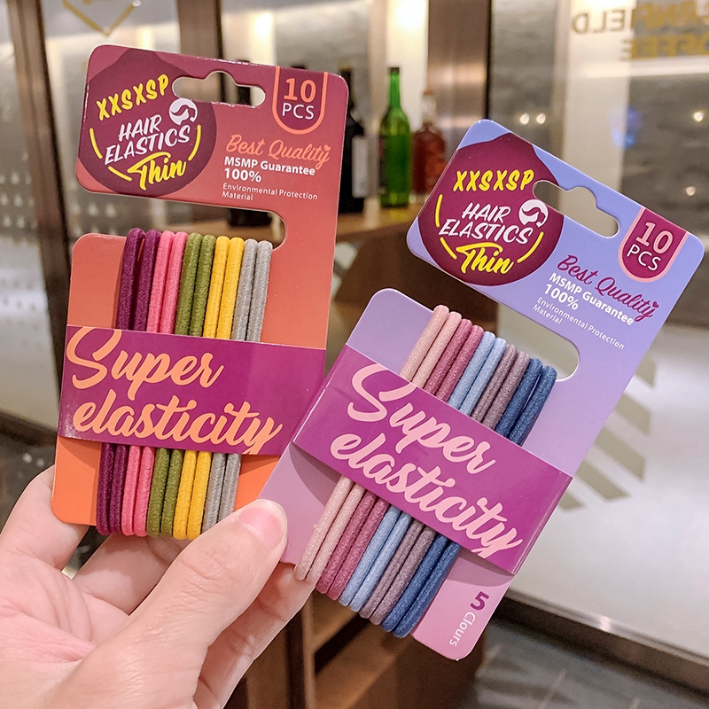 Set 10 Dây Cột Tóc Co Giãn Nhiều Màu Cho Bé Gái