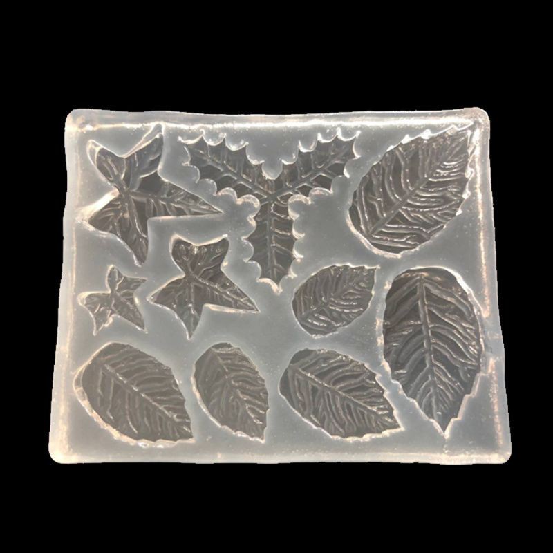 Rose Flower Maple Leaves Cake Decor Resin Pendant Silico