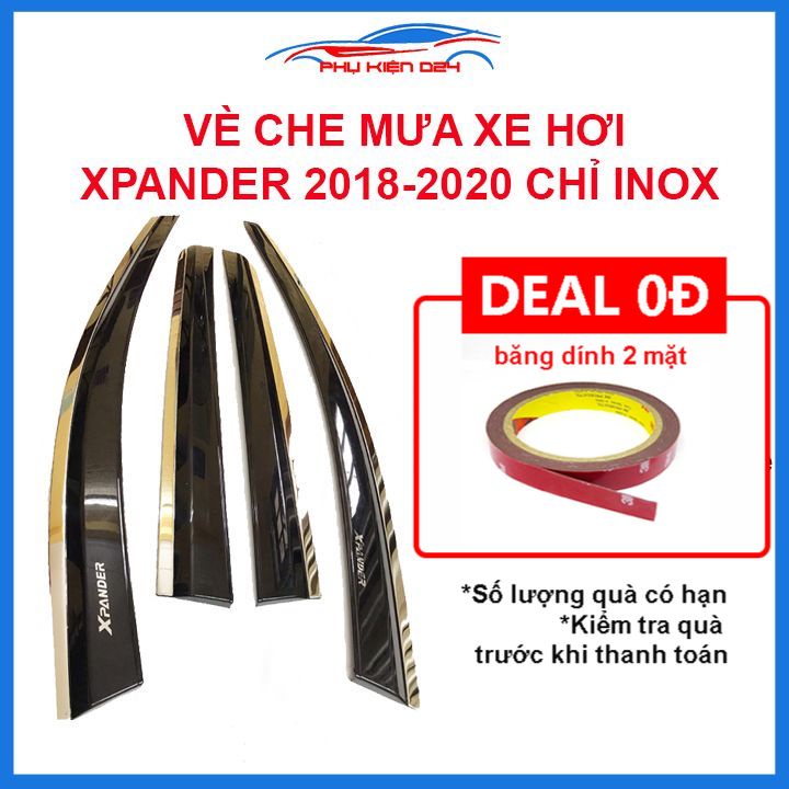 Vè mưa Xpander 2018-2019-2020 vè chỉ inox che mưa bảo vệ xe