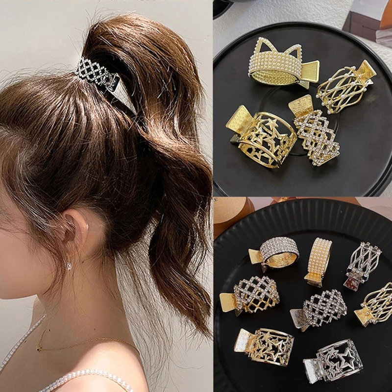 Kẹp Tóc Càng Cua Đính Đá Chống Trượt Dày Dặn