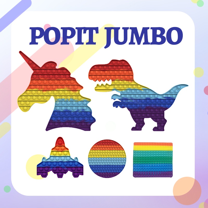 Foxmind Push Pop It Fidget Toy Rainbow Color Finger Pressure Bubble SensoryToys（osp）