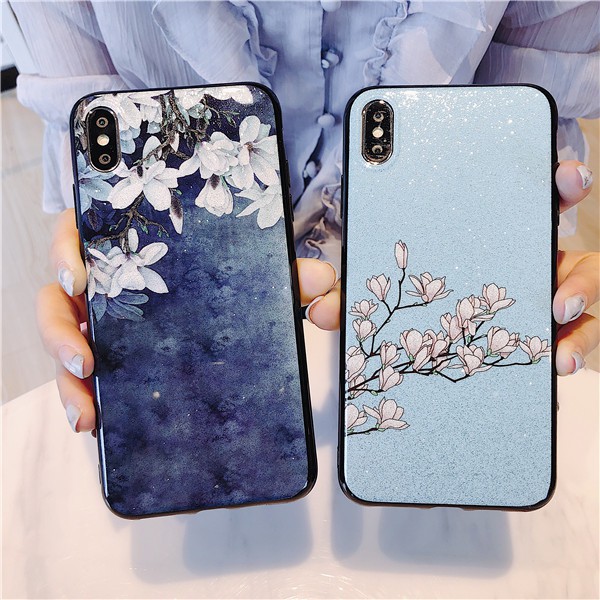 Samsung Galaxy A6+ A8 Plus A7 A9 A6s A8s A2 Core Star Bling Casing Soft TPU Cover Fashion Flower Case/FF