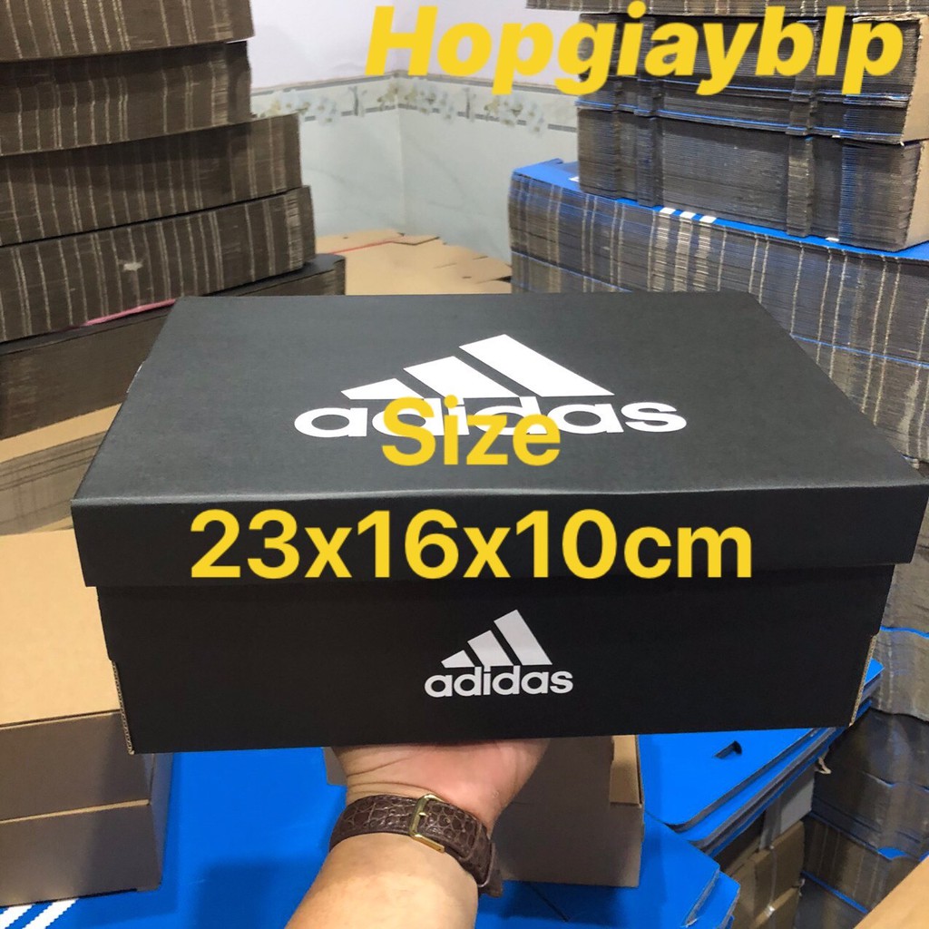 Hộp đựng giày adidas size 23x16x10cm màu đen