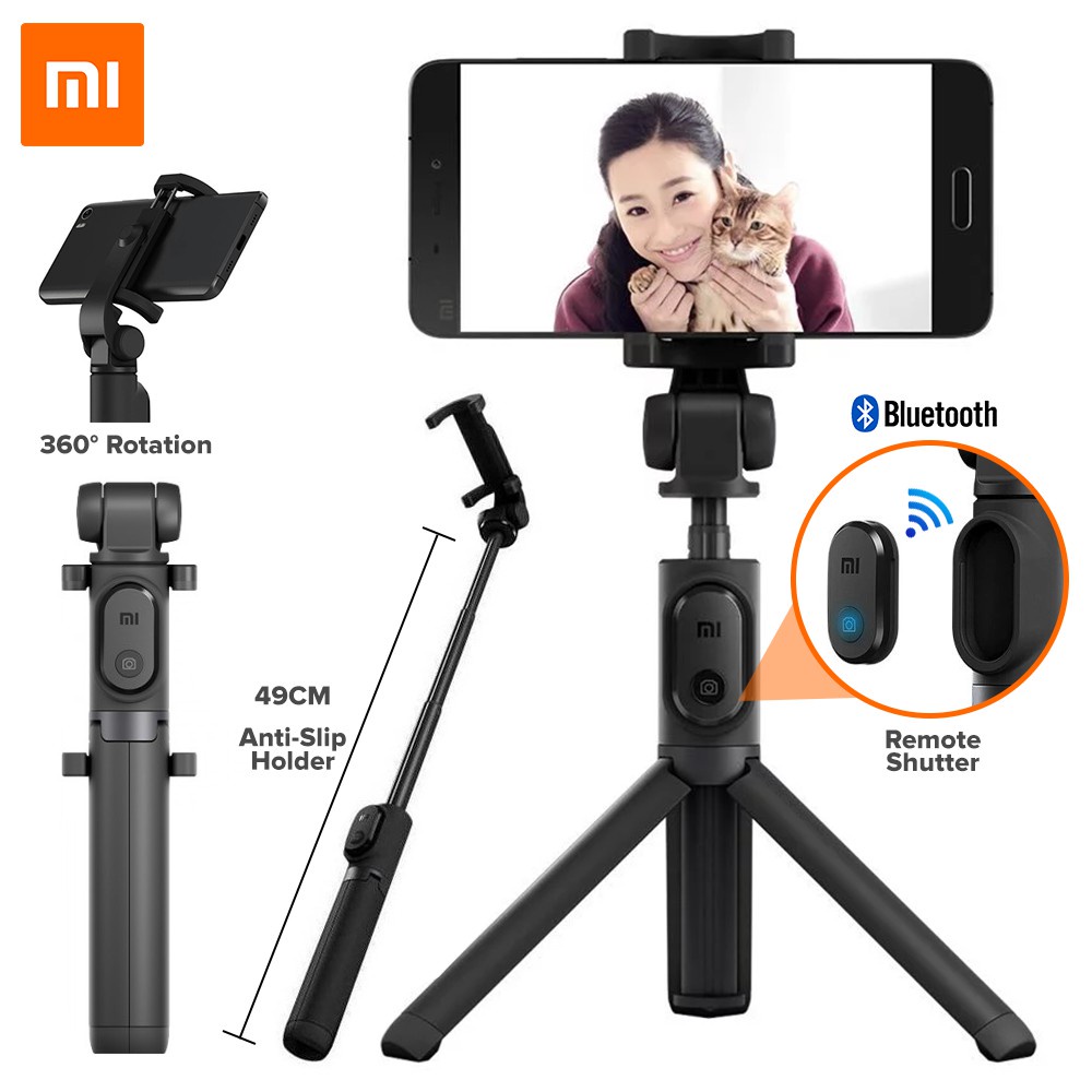 Gậy tự sướng chụp ảnh Bluetooth Xiaomi Tripod 3 chân XMZPG01YM mới - Hàng chính hãng