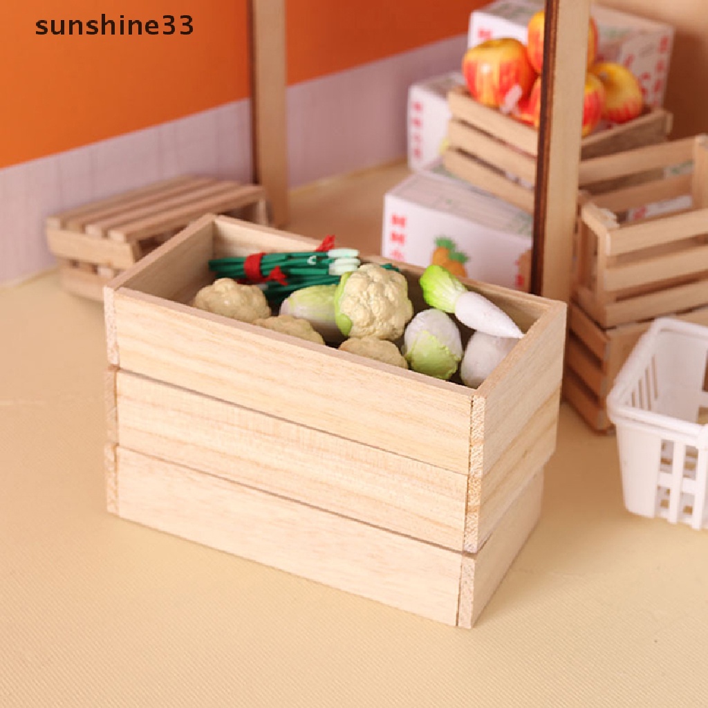Giỏ Gỗ Mini Đựng Trái Cây Rau Củ Quả Trang Trí Nhà Búp Bê