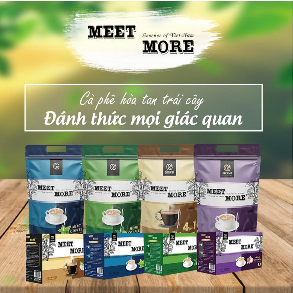 [Xả hàng] Cà Phê Hoà Tan Meet &amp; More Vị Bạc Hà The Mát 4 in 1 - FoodMap