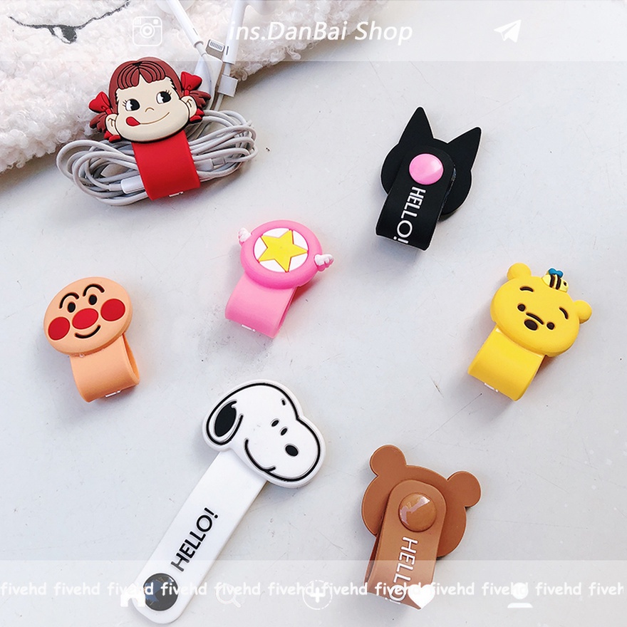 Cute Charging Cable Earphone Winder for Apple Android USB Charging Data Cable Cute Animal Cable Bobbin Protector Wire Cord Holder for Earphone Hot Cartoon Cable Orgnizer Winder