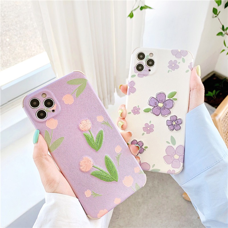 Ốp lưng iphone Hoa thêu viền chống va đập 5/5s/6/6plus/6s/6splus/7/7plus/8/8plus/x/xr/xs/11/12/pro/max/plus/promax | BigBuy360 - bigbuy360.vn