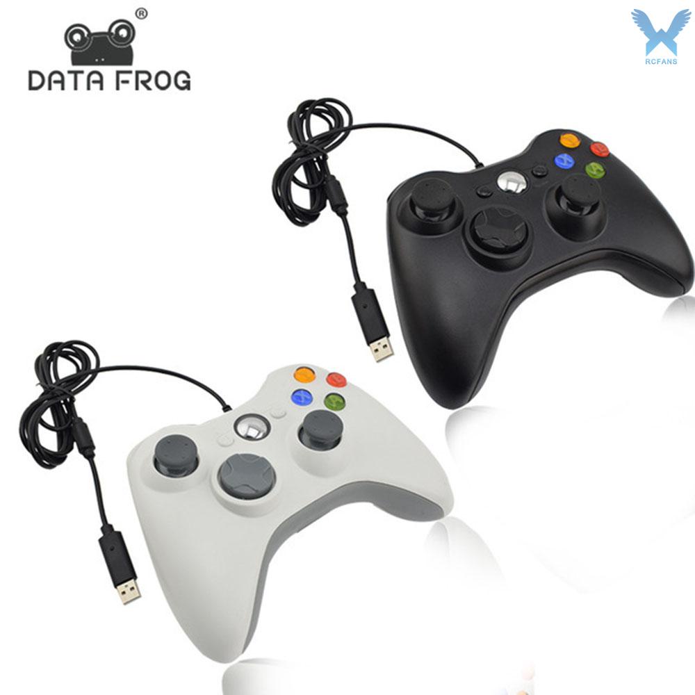 DATA FROG Xbox360 shape PC single with wired game controller USB cable PC gamepad Black game controller[rc]