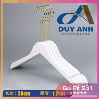 Móc áo gỗ nữ trắng tròn không đệm vai