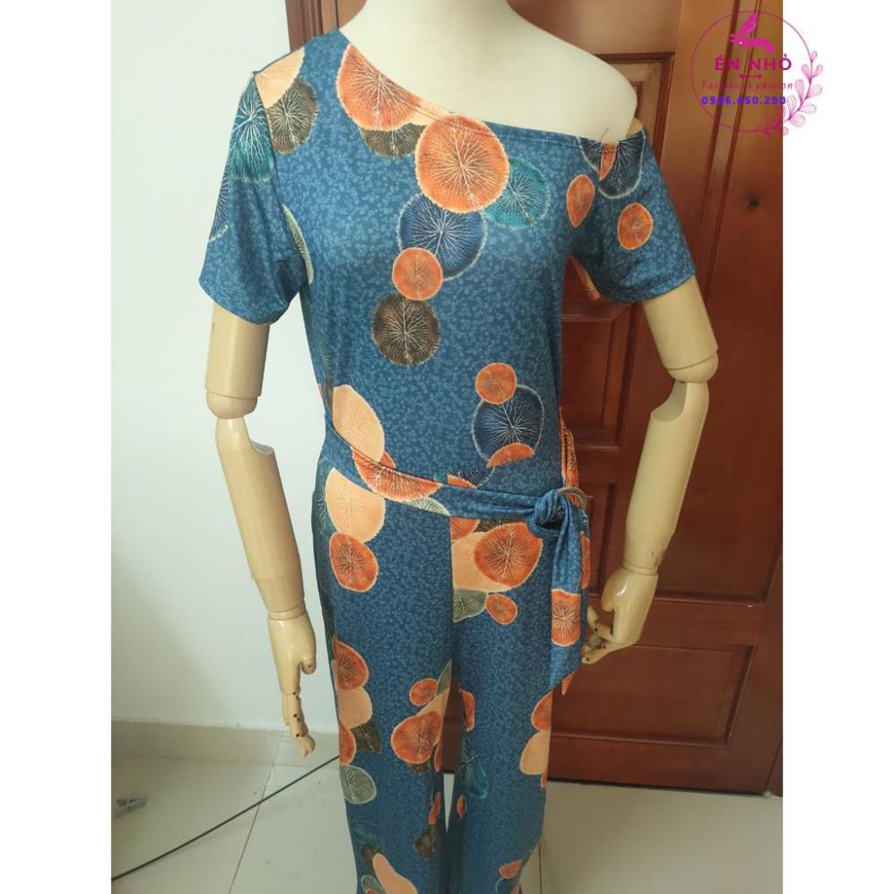 Jumpsuit Dài Ống Suông Thắt Nơ Eo Dấu Bụng, Đồ Bay Dáng Dài