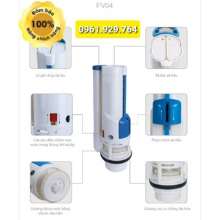 Van xả bồn cầu két nước rời 2 nhấn fv04