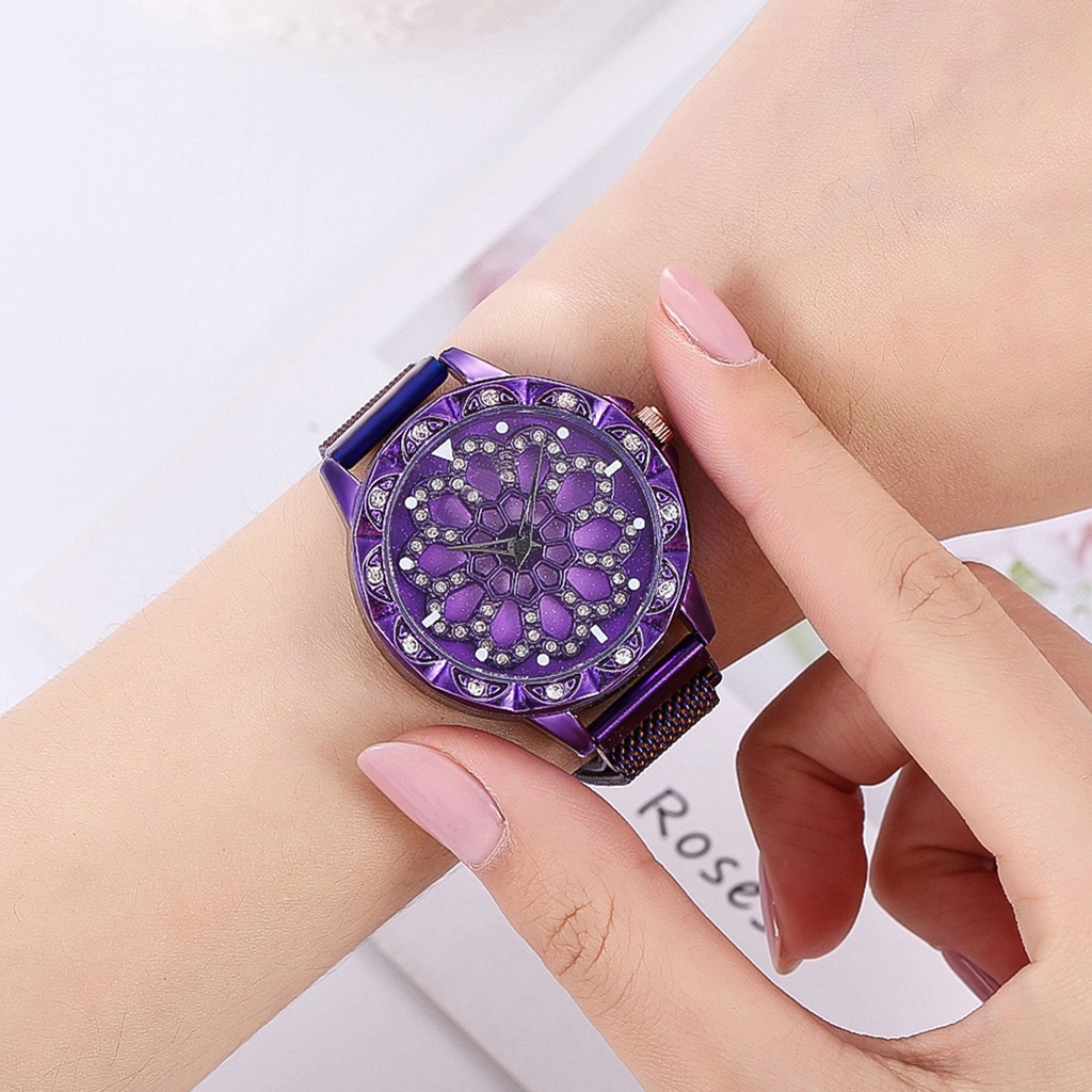 Đồng Hồ Dây Giả Da HọA TiếT Hoa Xinh XắN