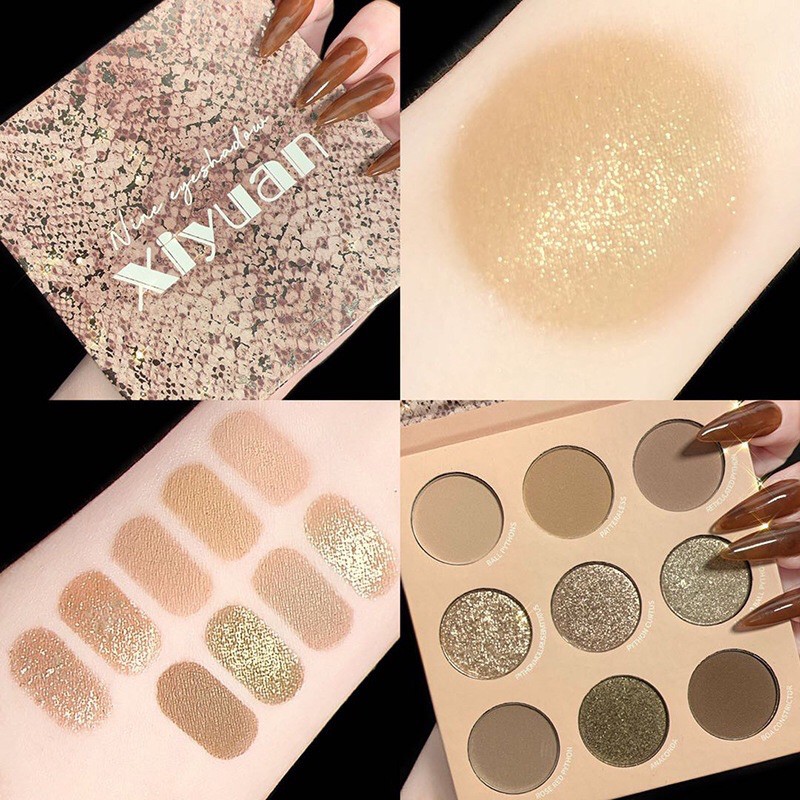 Bảng mắt 9 ô XIYUAN tone nâu vỏ da  (có sẵn giao nhanh) | BigBuy360 - bigbuy360.vn