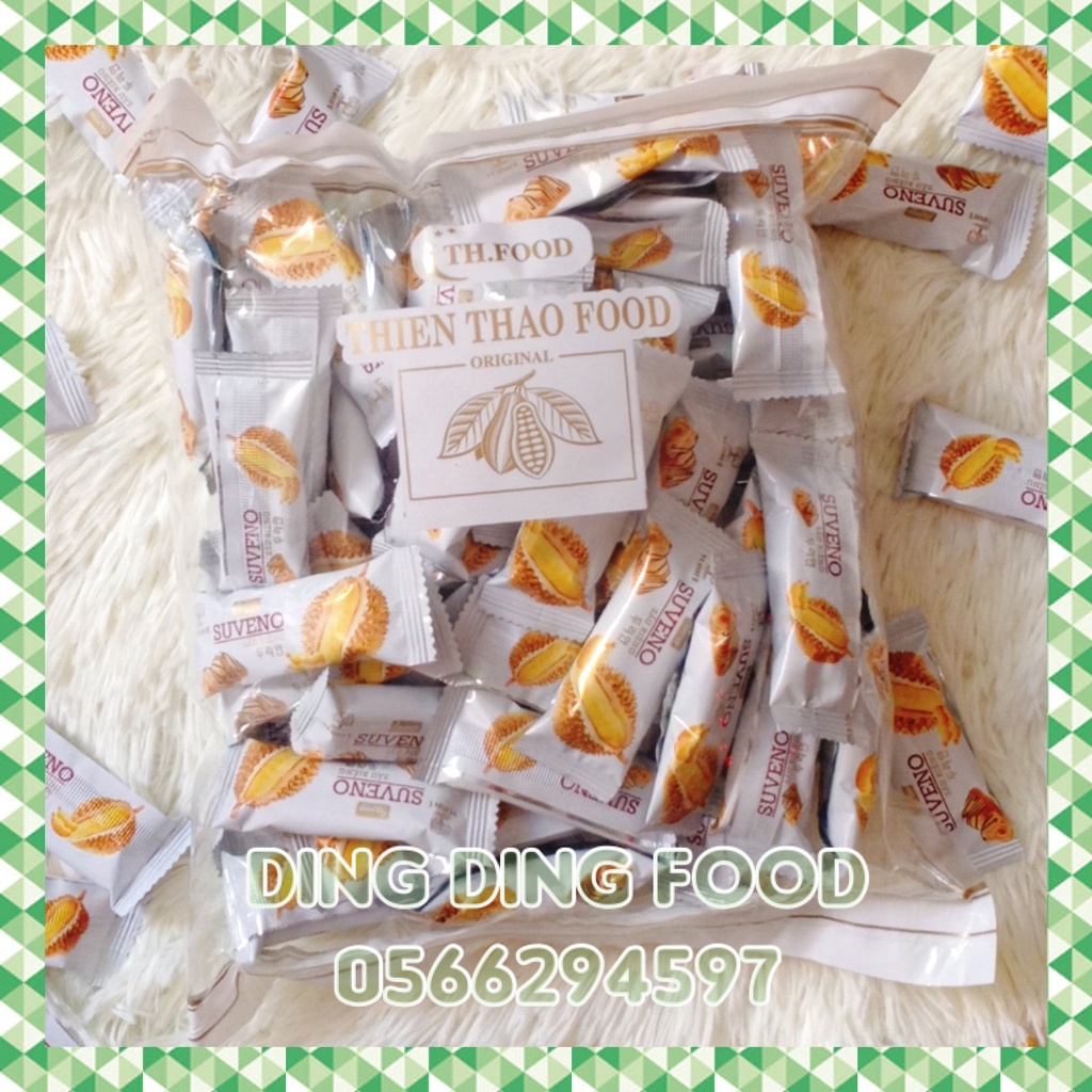 Mới - 500g Bánh Xốp Suveno Vị Sầu Riêng , Kem Sữa Chua Giòn Thiên Thảo, Ăn Vặt Siêu Ngon, DING DING FOOD