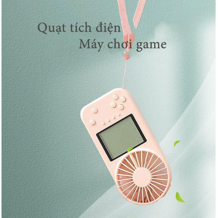 Máy chơi game điện tử cầm tay kèm quạt siêu mát với 26 trò chơi kinh điển , bảo hành 12 tháng