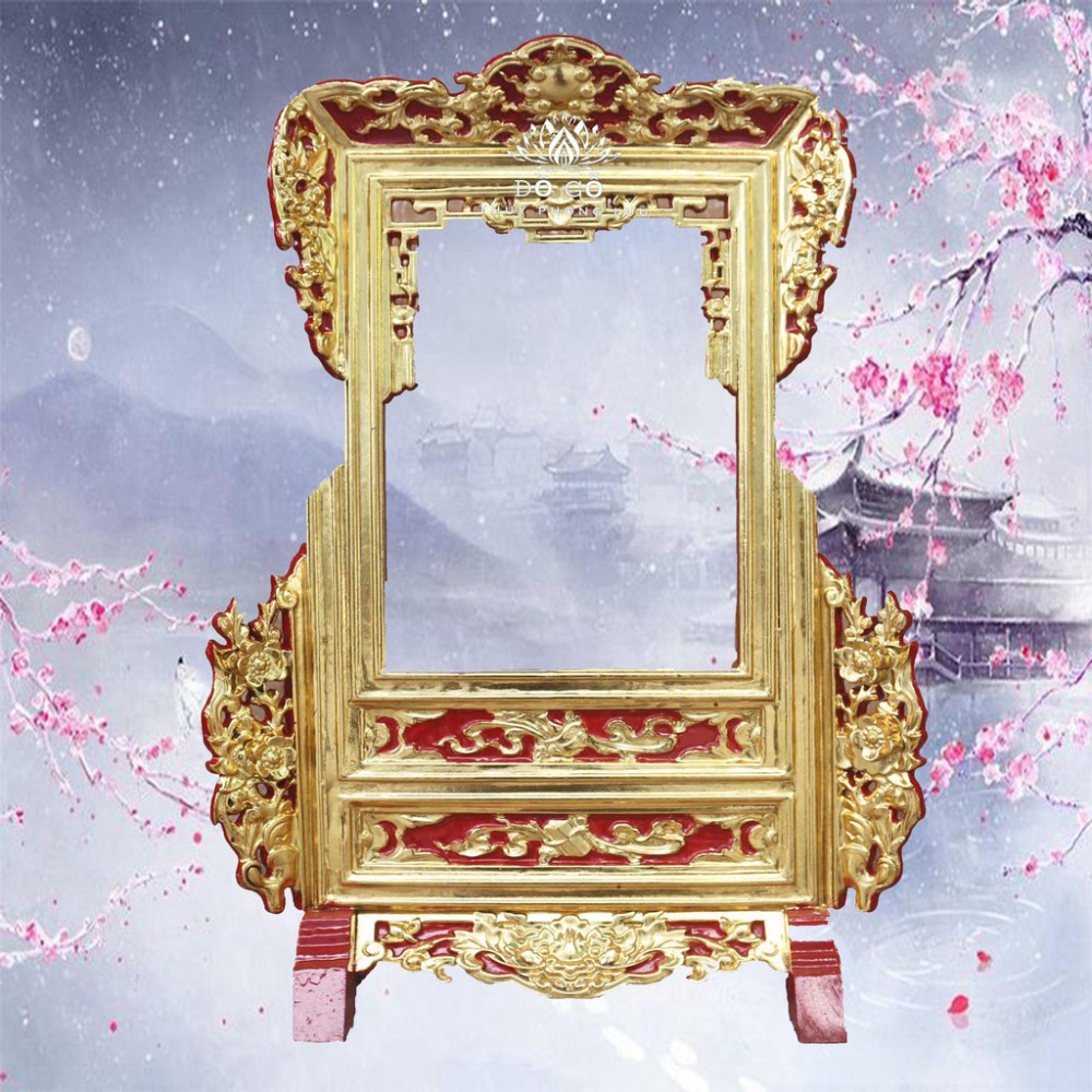 Khung ảnh chiện mai - Khung ảnh thờ cúng gỗ mít khung hình 2 cỡ ảnh 21x31 và 25x35