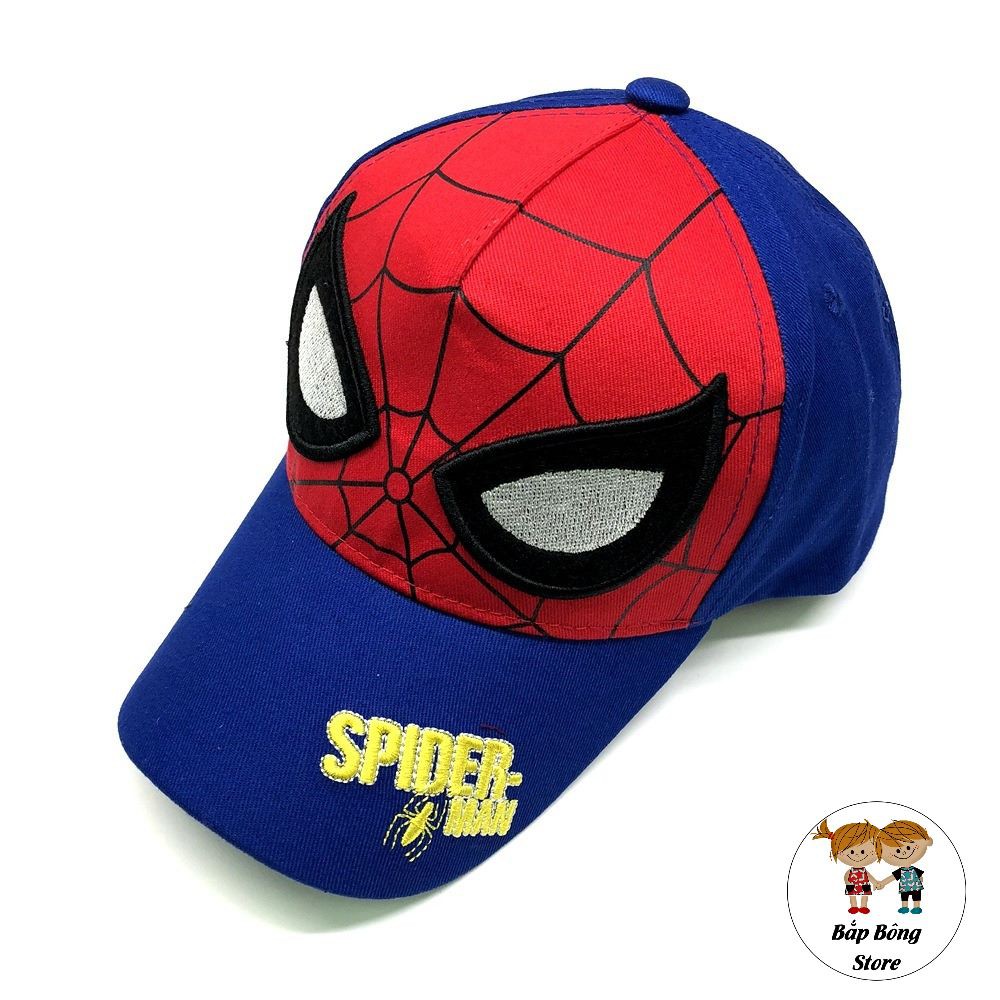 Mũ lưỡi trai người nhện Spiderman cho bé trai, bé gái - Mũ vành che nắng - Nón kết thêu và in cho bé đi biển, đi chơi