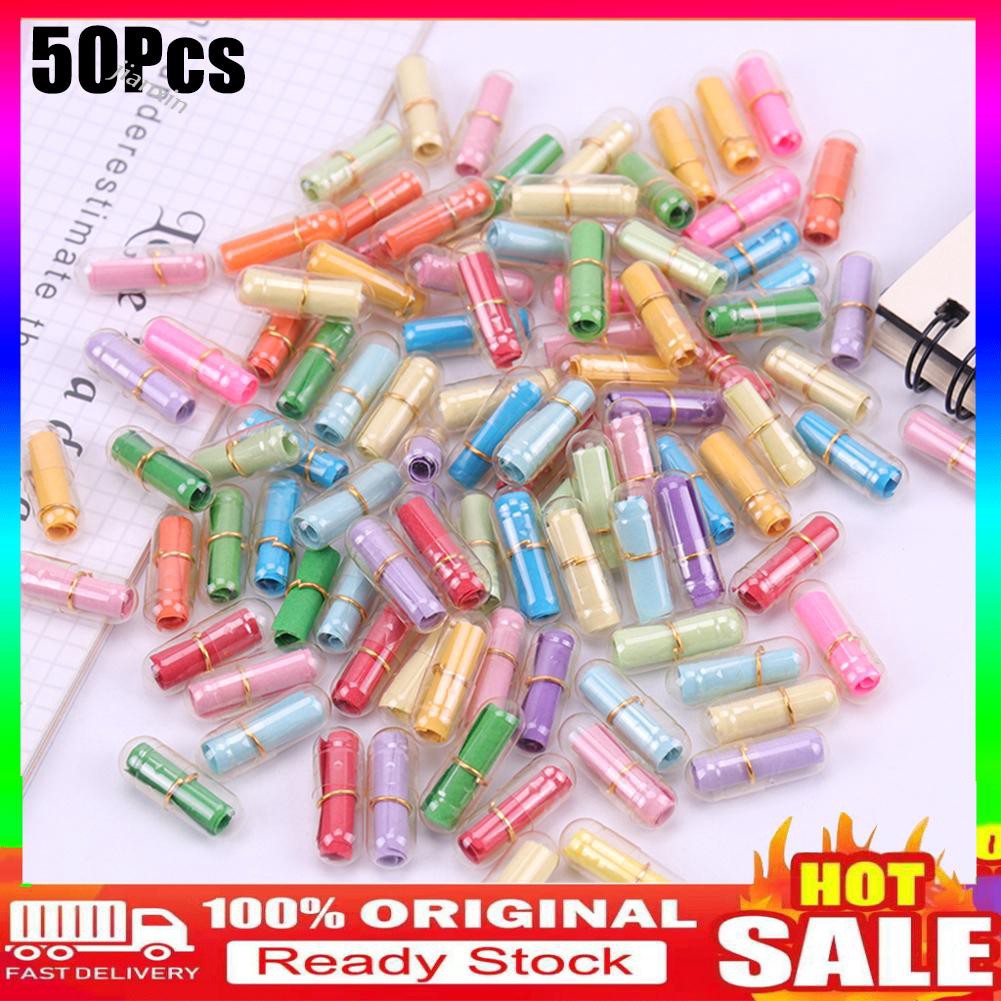 Bộ 50 lọ đựng giấy ghi điều ước hình viên con nhộng trong suốt