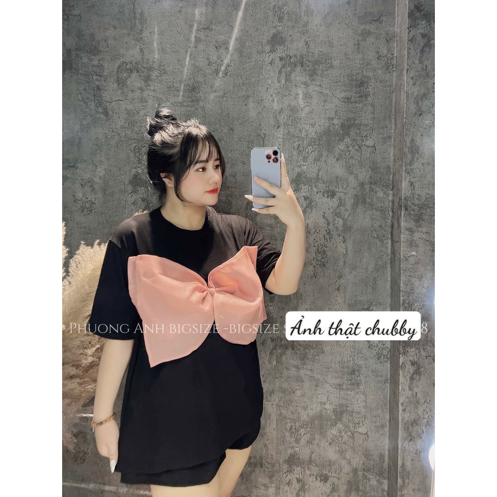 Áo thun nơ to Bigsize (60-90Kg) MS226-Xem video tự quay