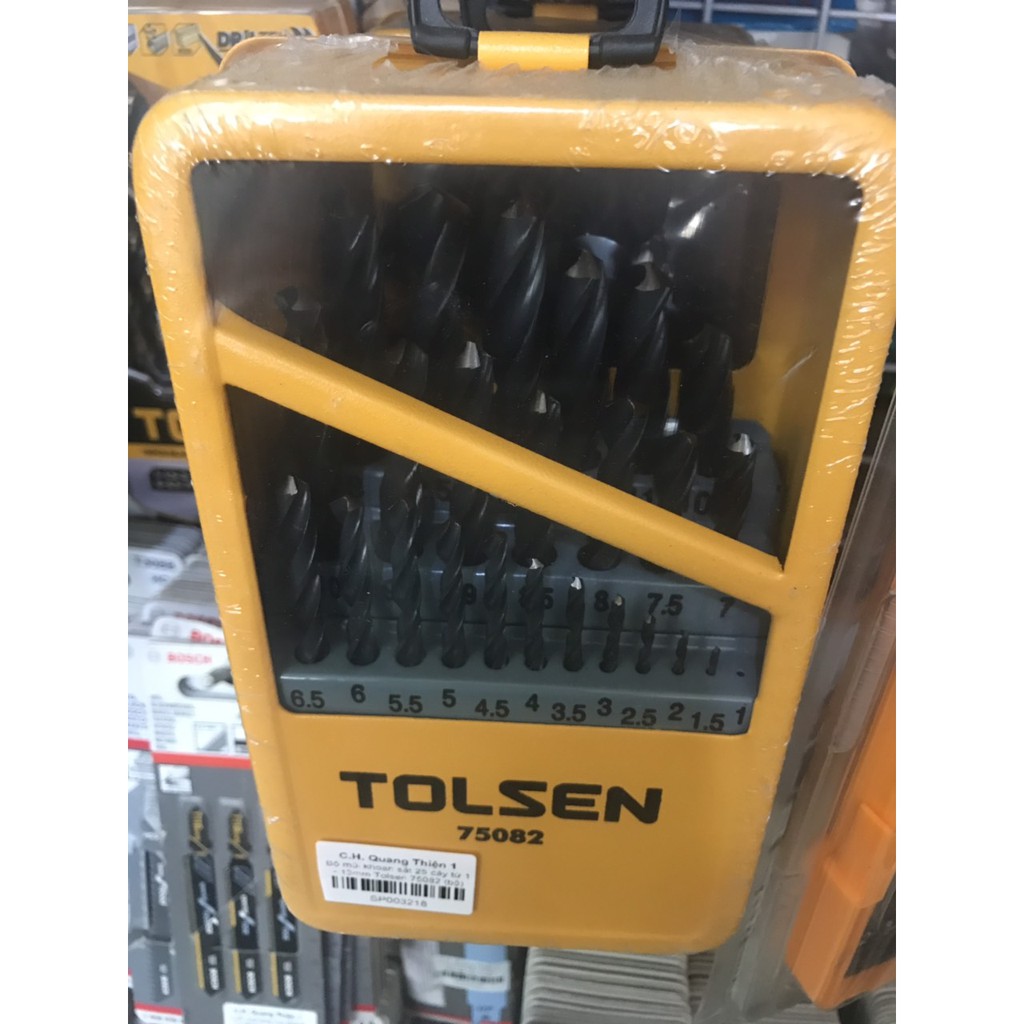 Bộ mũi khoan sắt 25 cây từ 1-13mm Tolsen 75082