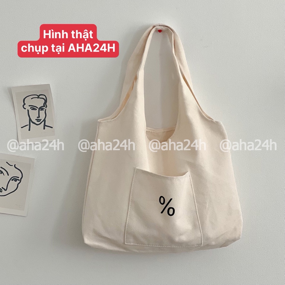 Túi tote vải Canvas túi nhỏ phong cách đi học đi chời hàn quốc giá rẻ in % AH1603